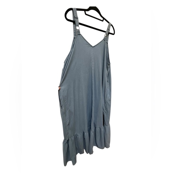 ✨ NWT Universal Standard Tencel Chambray Flutter Hem Dress - Morning Blue - Picture 14 of 17